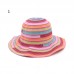 Fashion Sweet  Stripped Outdoor SunProof  Beach Wide Brim Sun Bucket Hat  eb-12539756
